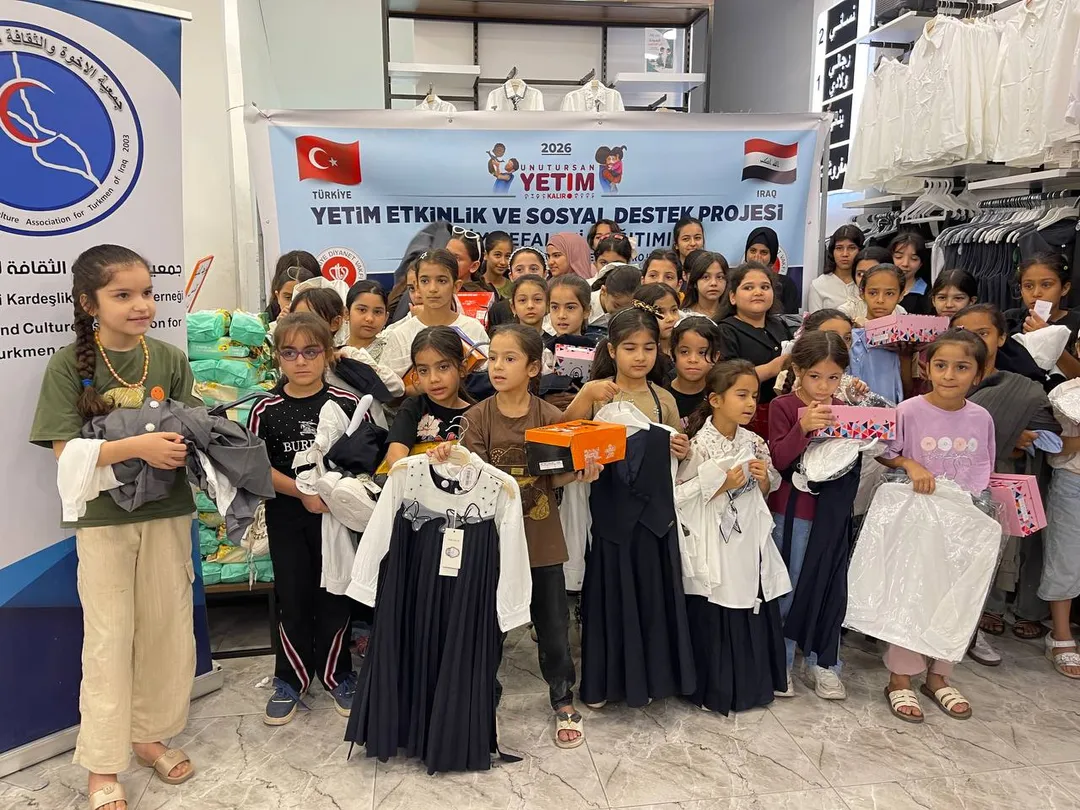 Türkiyə Dəyanət Vəqfi Kərkükdə ehtiyac sahibi yetimlərə geyim və məktəb ləvazimatı dəstəyi göstərib