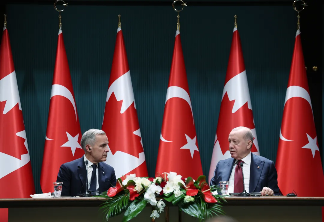 Presidente Erdogan falou durante uma conferência de imprensa conjunta com o Primeiro-Ministro do Canadá, Carney