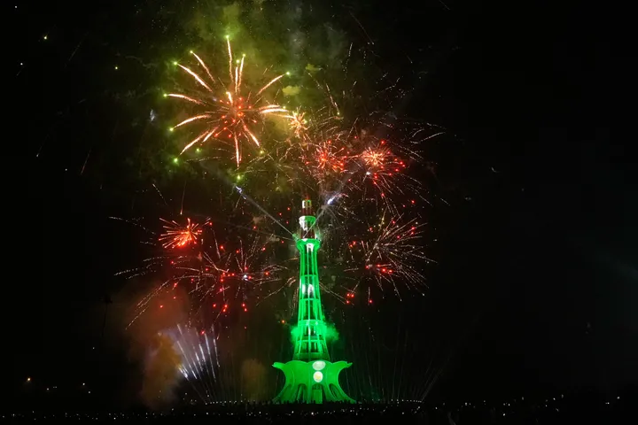 Fireworks light skies over Pakistan's capital as crowds celebrate Independence Day
