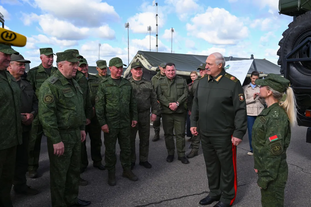 Manewry Białorusi w pobliżu granicy z Polską i Litwą