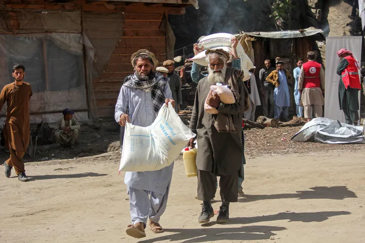 Hundreds of aid trucks enter Afghanistan from Pakistan as millions face acute hunger