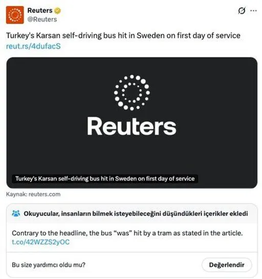 Reuters përballet me kritika për titullin mbi aksidentin që përfshinte autobusin turk pa shofer