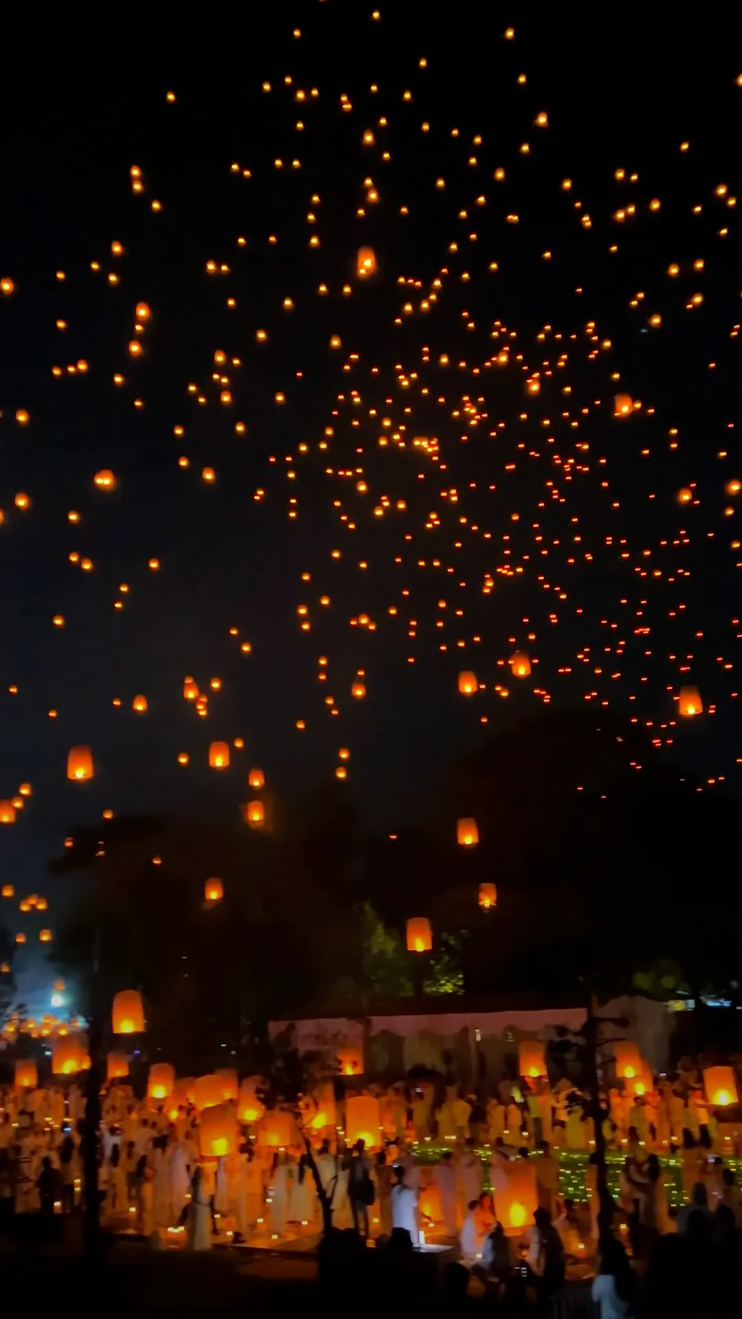 Ribuan lampion hiasi langit borobudur pada perayaan waisak
