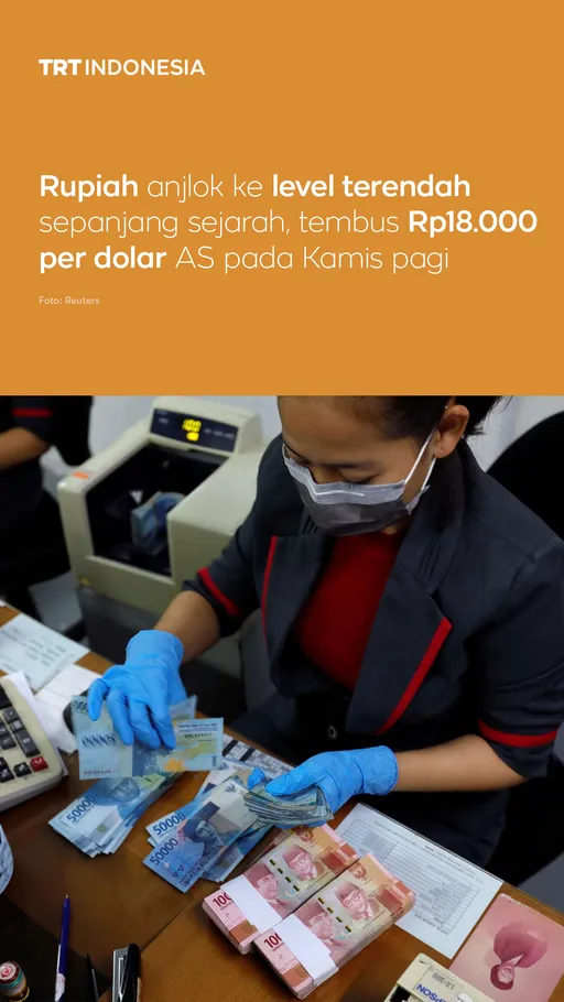 Rupiah jatuh ke level terendah sepanjang sejarah terhadap dolar AS