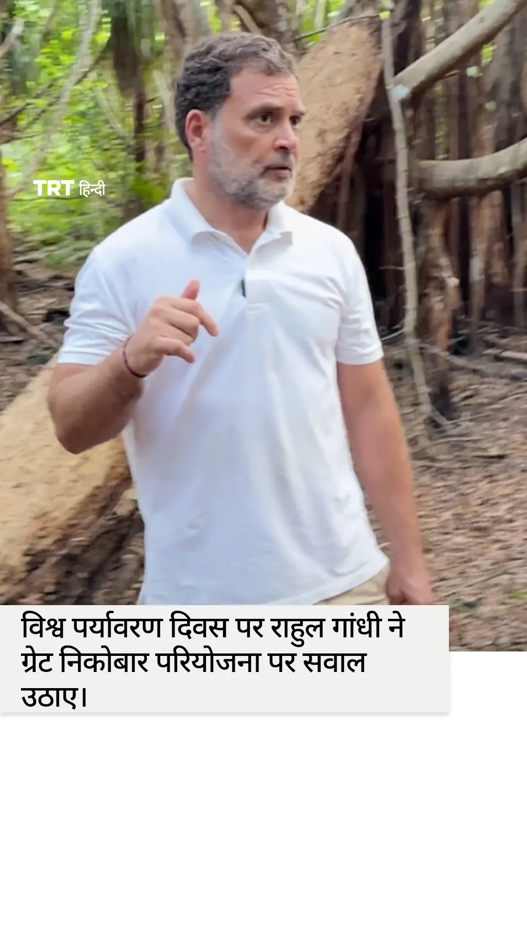 विश्व पर्यावरण दिवस पर राहुल गांधी ने ग्रेट निकोबार परियोजना पर सवाल उठाए।