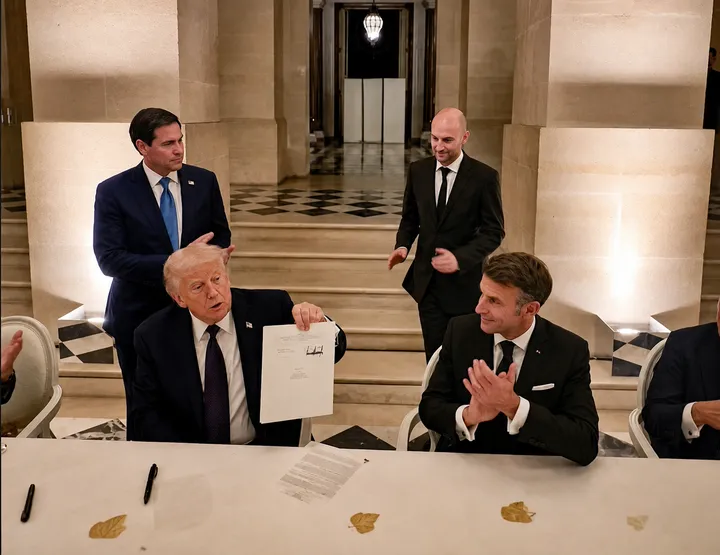 Trump blasts Iran deal critics as 'fools' after surprise Versailles signing