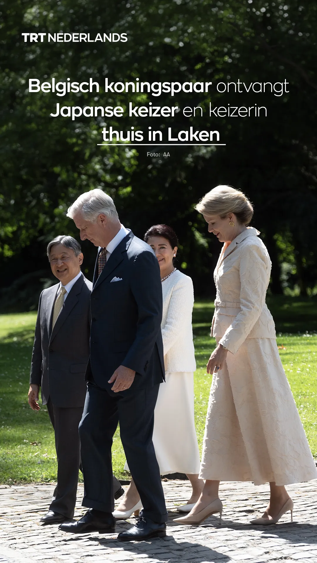 Bijzonder koninklijk bezoek: Belgisch koningspaar ontvangt Japanse keizer en keizerin thuis in Laken