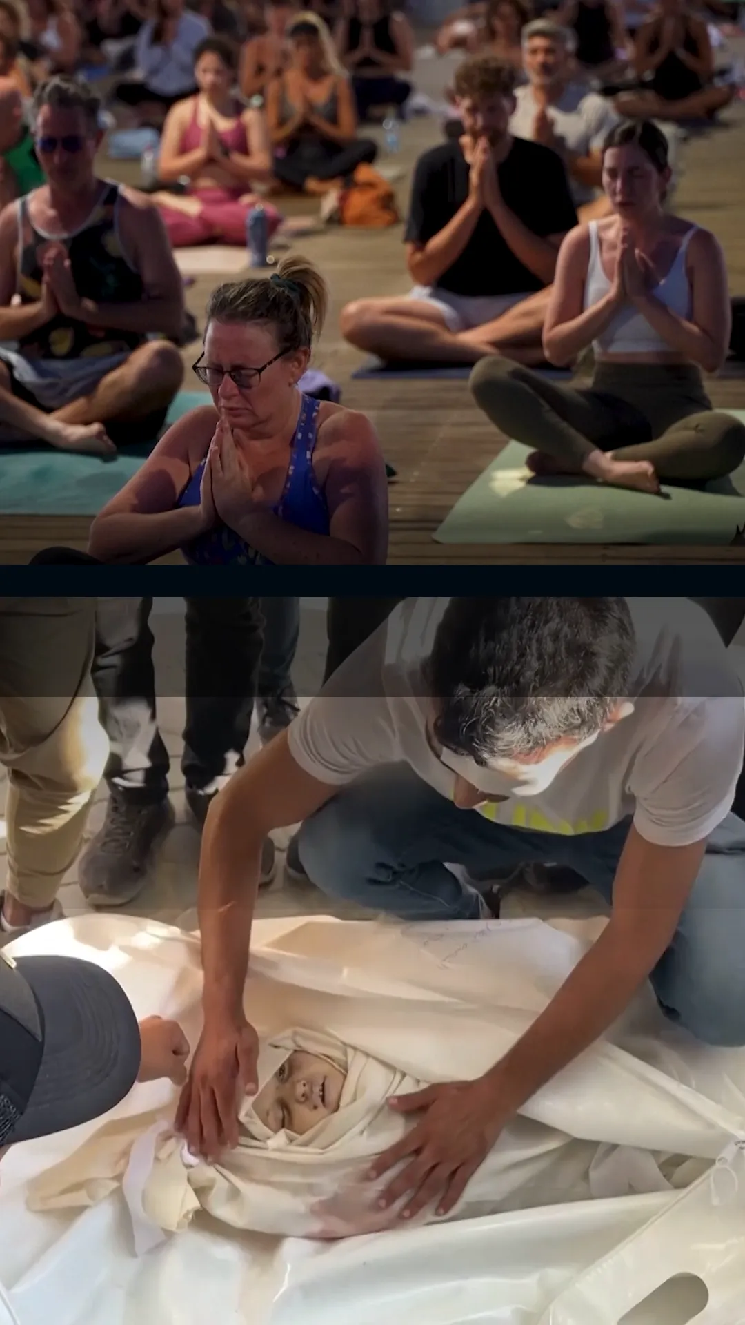 Warga Israel menggelar yoga massal untuk menyembuhkan PTSD akibat melakukan genosida