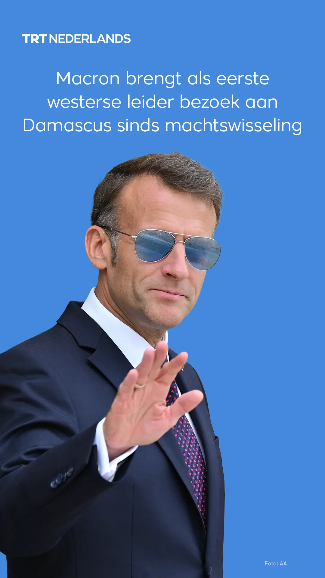 Macron brengt als eerste westerse leider bezoek aan Damascus sinds machtswisseling