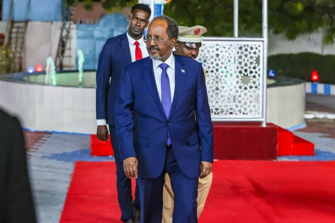 MW Xasan Sheekh oo Gaaray Baydhabo si uu uga Qayb Galo Caleemo-saarka Madaxweynaha Koonfur Galbeed
