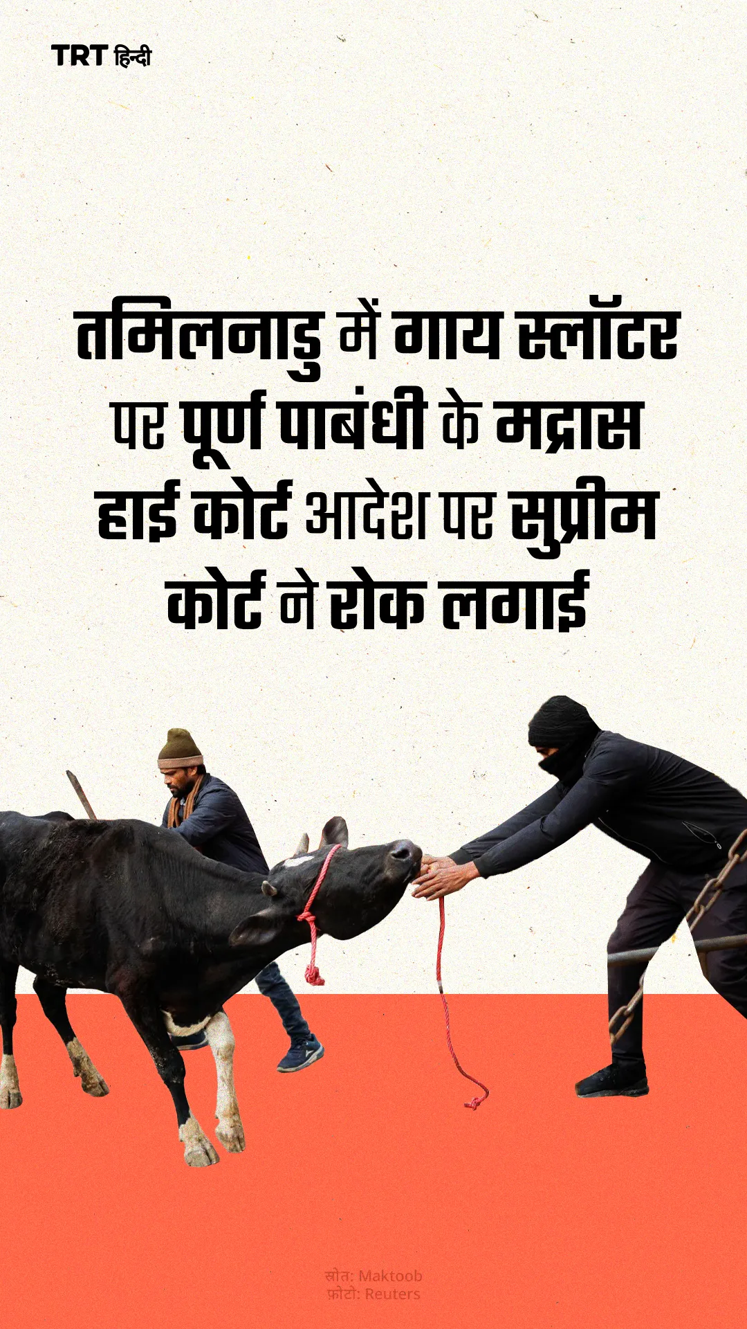 तमिलनाडु में गाय स्लॉटर पर पूर्ण पाबंधी के मद्रास हाई कोर्ट आदेश पर सुप्रीम कोर्ट ने रोक लगाई