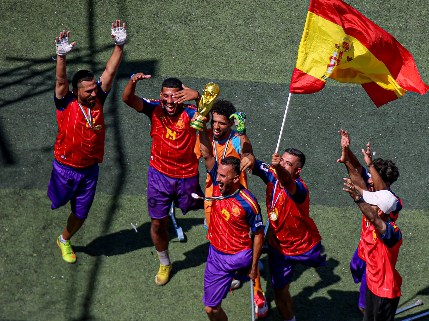 Palestinians in Gaza celebrate Spain's World Cup victory amid ruins of genocide