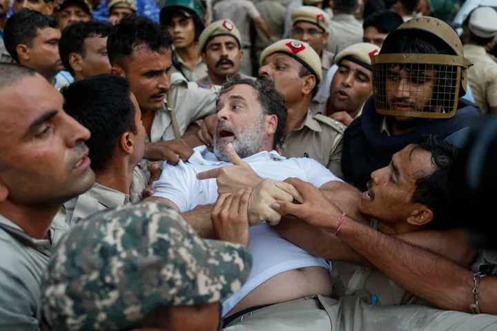 Indian police detain Gandhi outside Modi's residence after he calls on PM to quit