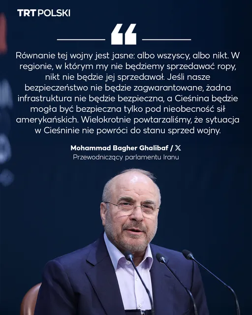 Mohammad Bagher Ghalibaf: Cieśnina Ormuz nie wróci do stanu sprzed wojny