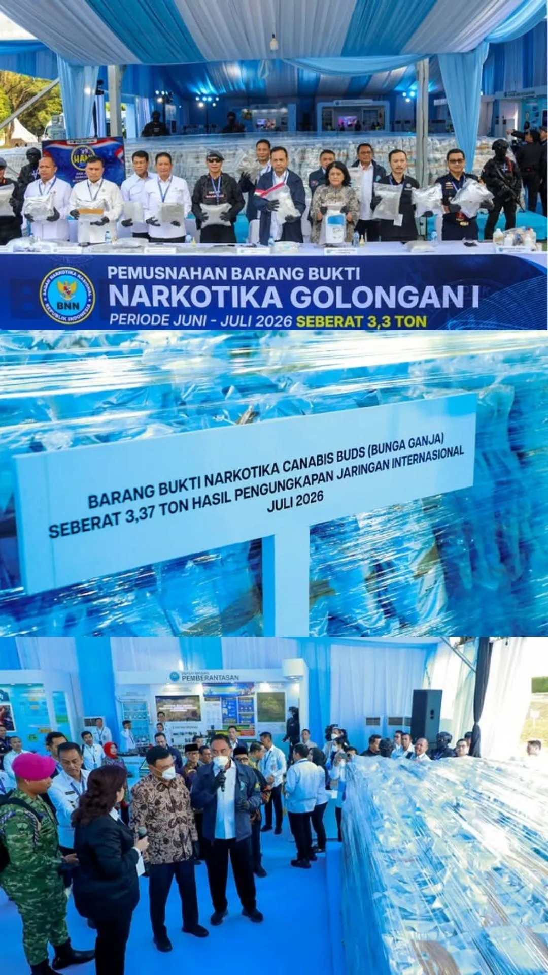 Peringatan Hari Anti Narkotika, BNN memusnahkan 3,3 ton barang bukti narkoba