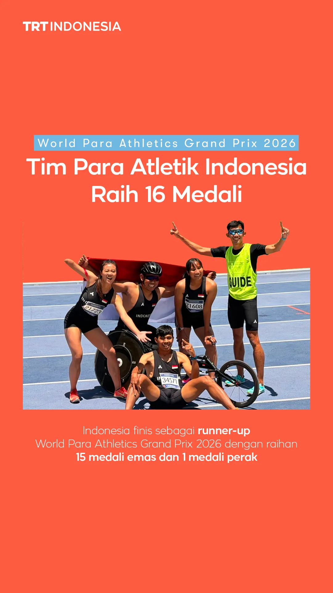 World Para Athletics Grand Prix 2026: Tim Para Atletik Indonesia raih 16 medali