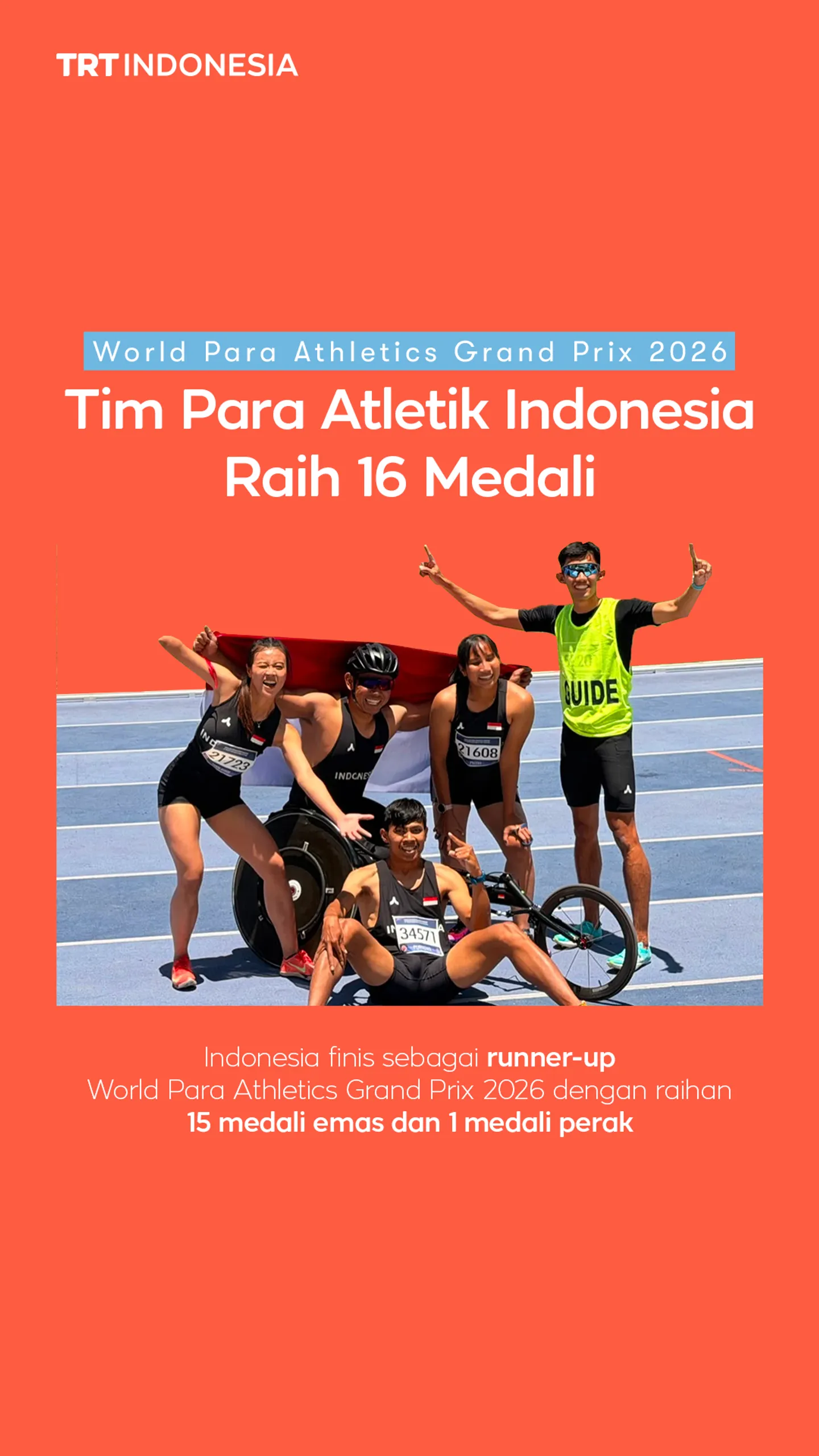 World Para Athletics Grand Prix 2026: Tim Para Atletik Indonesia raih 16 medali