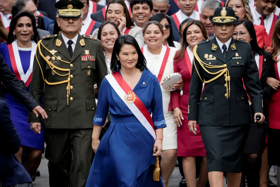 Keiko Fujimori takes office as Peru's first elected female president