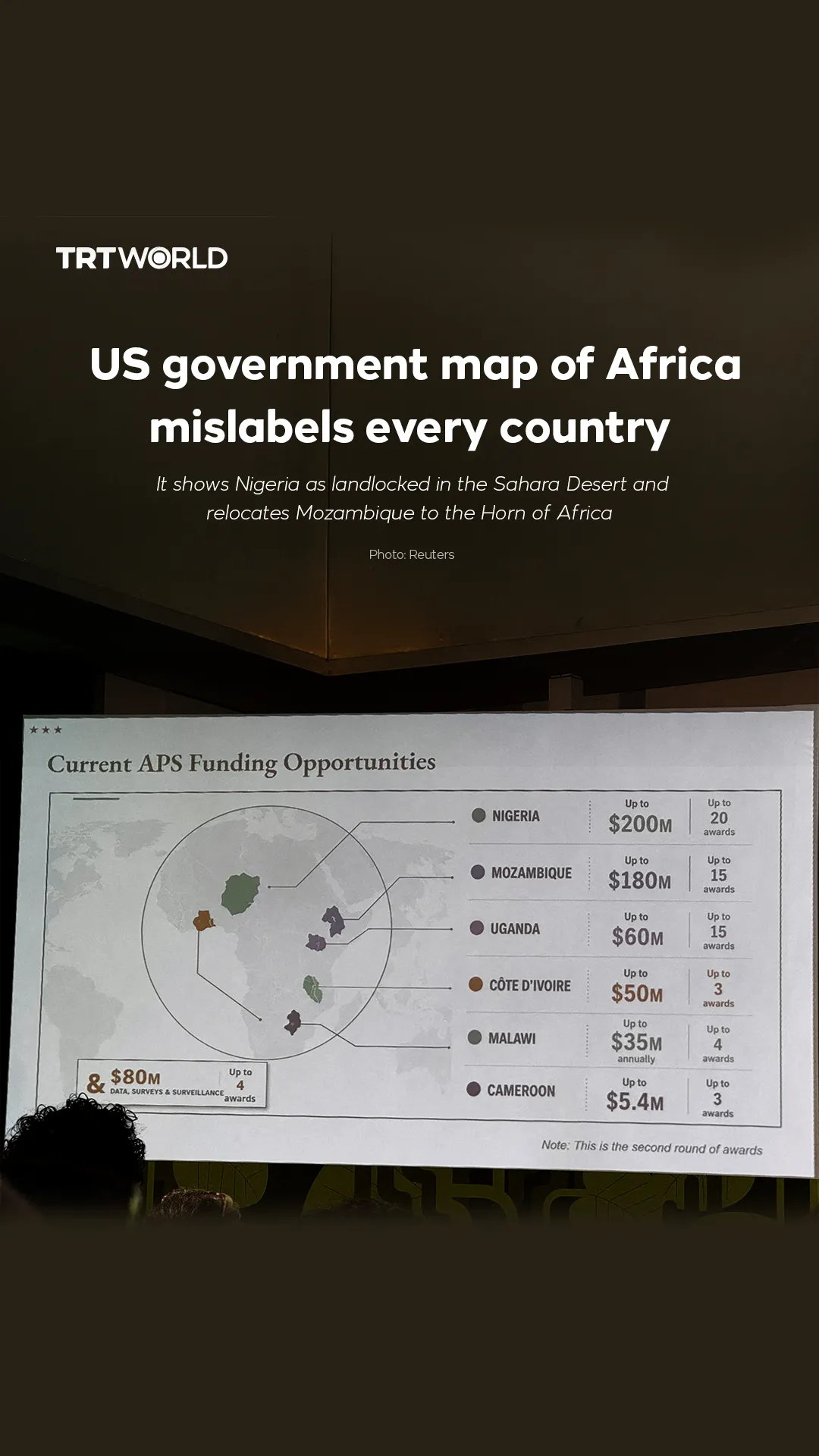 US government map of Africa mislabels every country