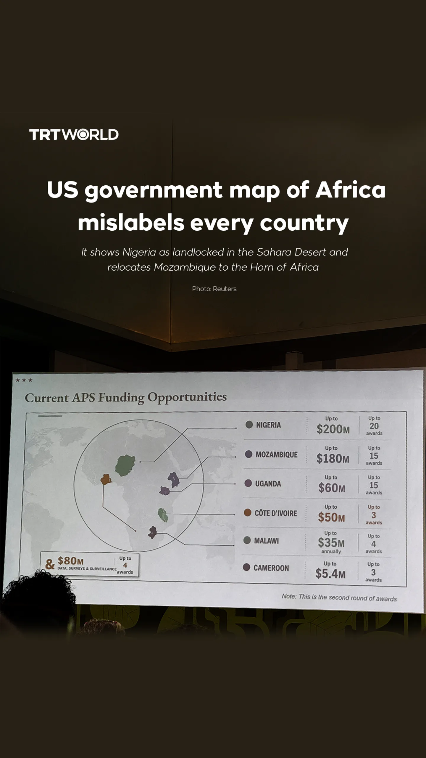 US government map of Africa mislabels every country