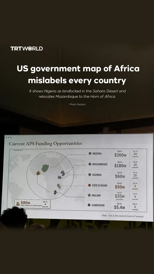 US government map of Africa mislabels every country