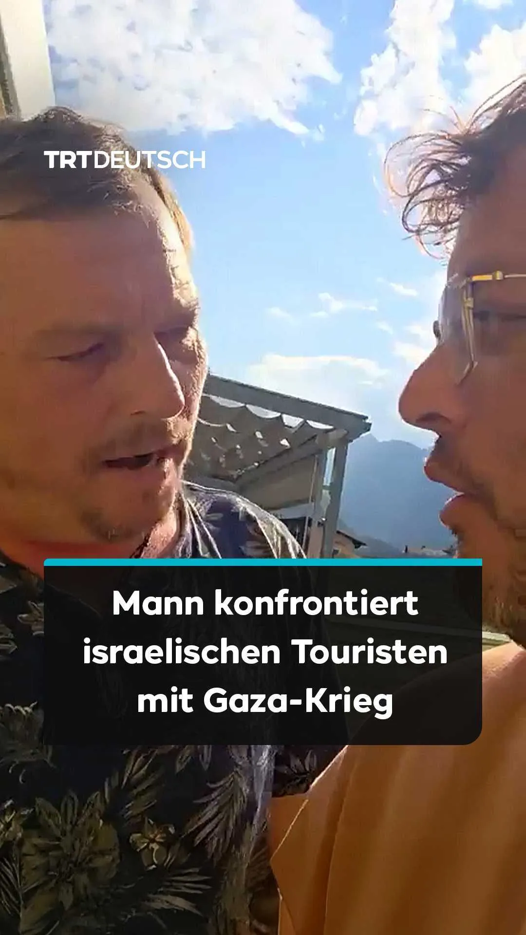 Mann konfrontiert israelischen Touristen mit Gaza-Krieg