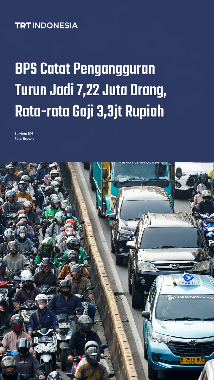 BPS catat pengangguran turun jadi 7,22 juta orang, rata-rata gaji 3,3jt rupiah