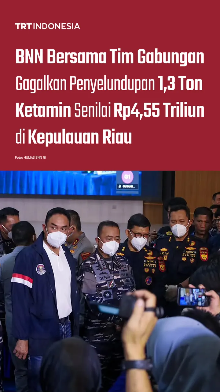 BNN bersama tim gabungan gagalkan penyelundupan 1,3 ton ketamin senilai Rp4,55 triliun di Kepri