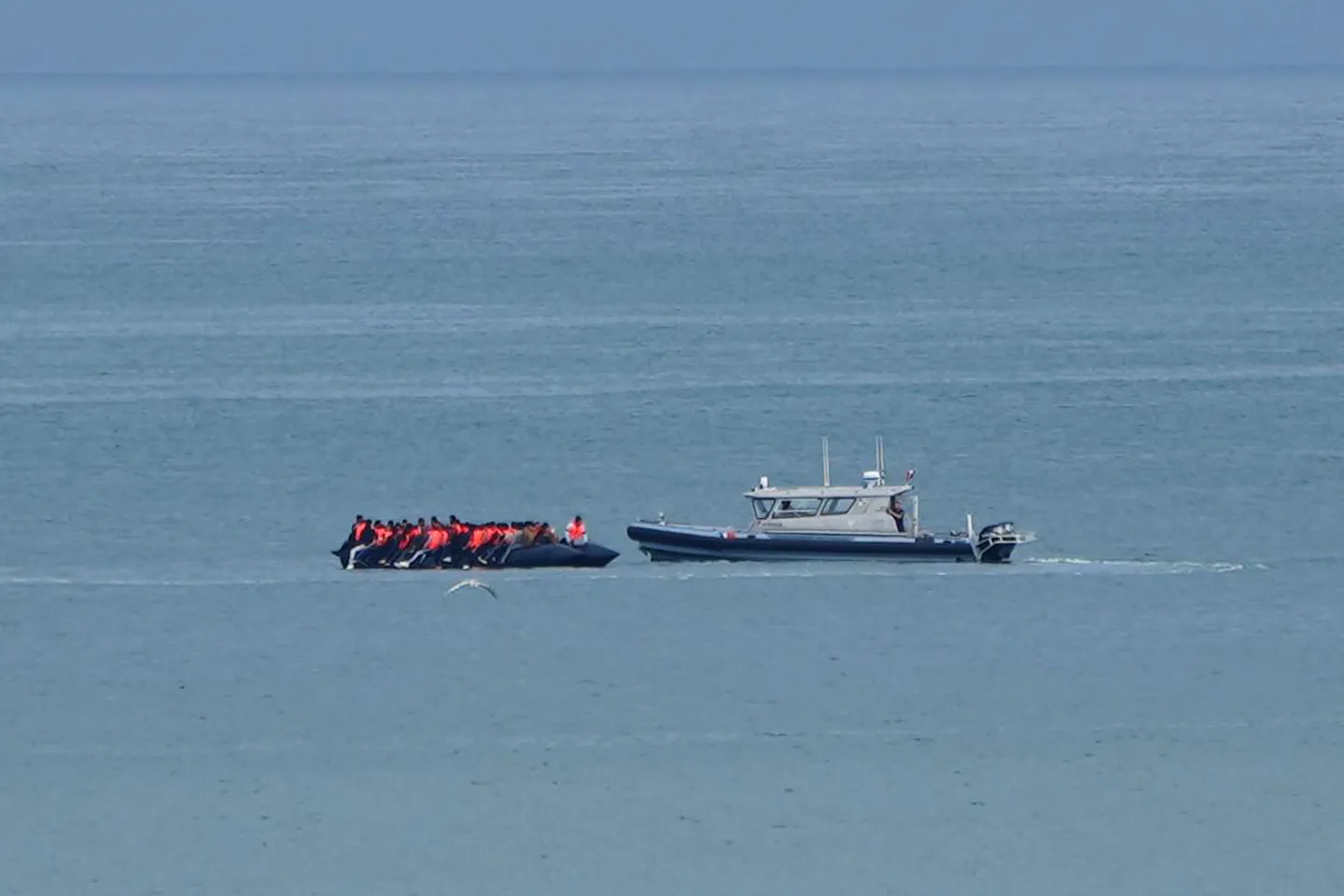 Small boat carrying record 230 migrants crosses English Channel to UK