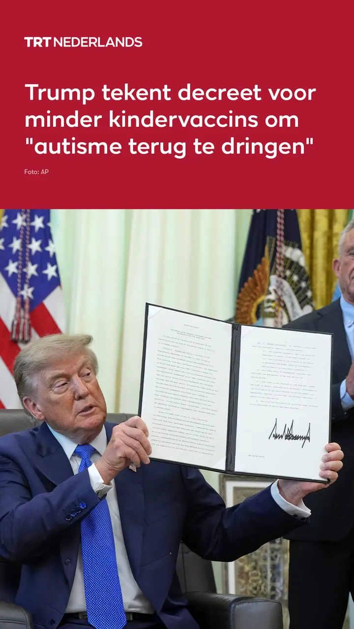 Trump tekent decreet voor minder kindervaccins om "autisme terug te dringen"