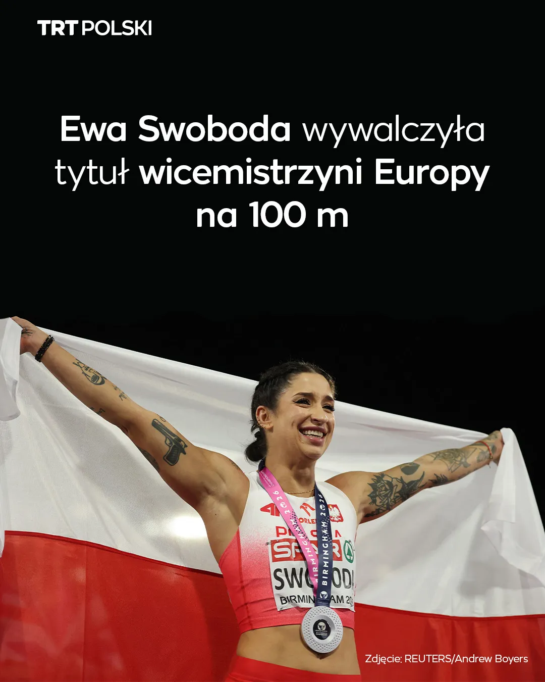 Ewa Swoboda wywalczyła tytuł wicemistrzyni Europy na 100 m
