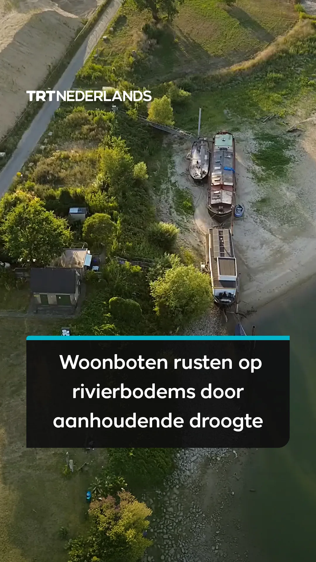 Woonboten rusten op rivierbodems door aanhoudende droogte