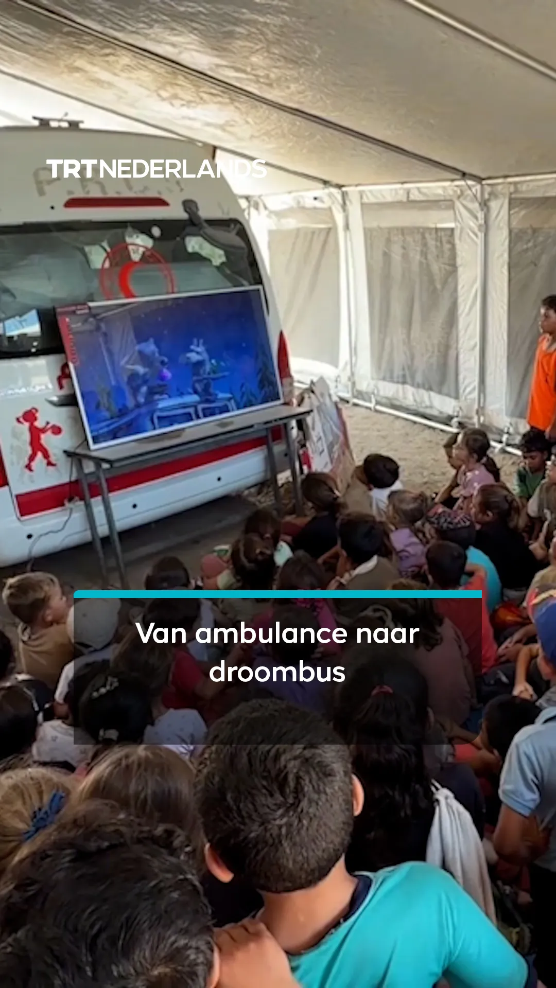 Mobiele 'Droombus' biedt psychosociale steun aan kinderen in Gaza