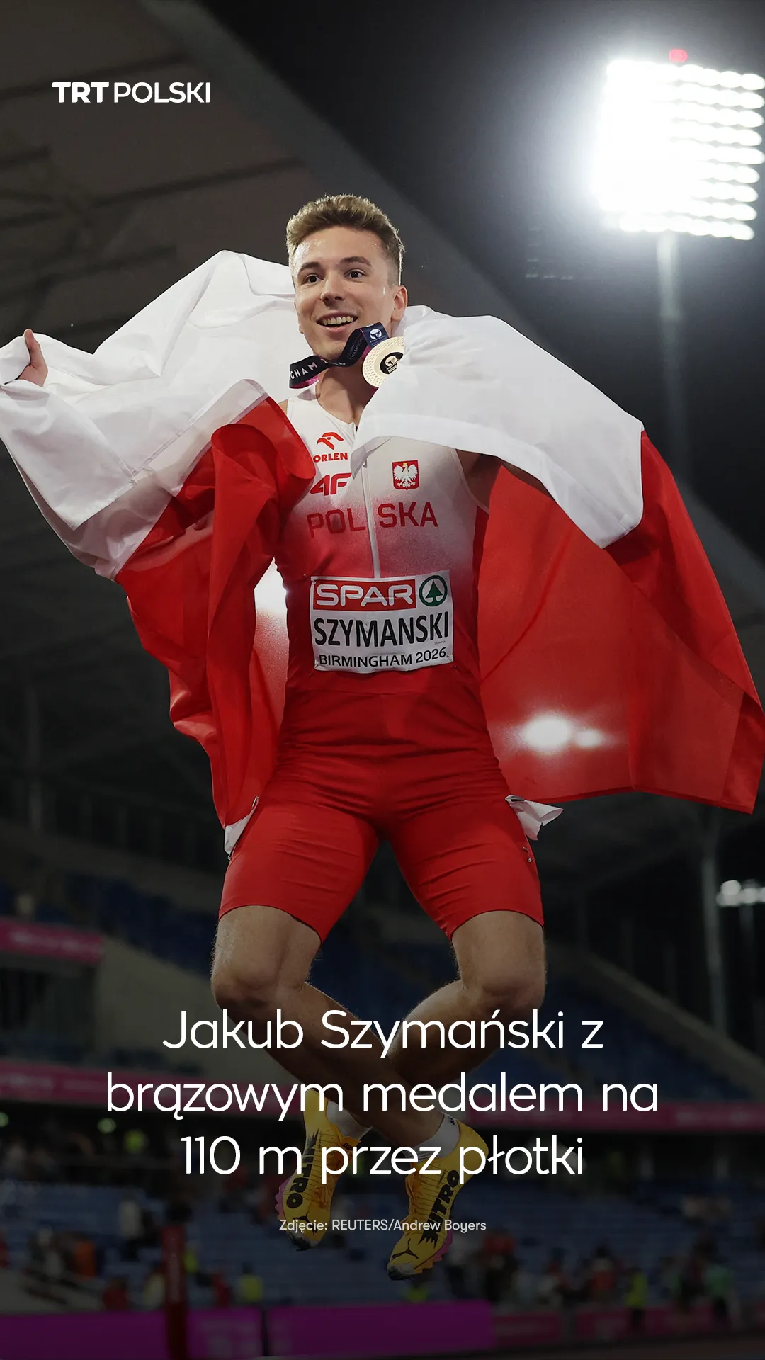 Jakub Szymański z brązowym medalem na 110 m przez płotki