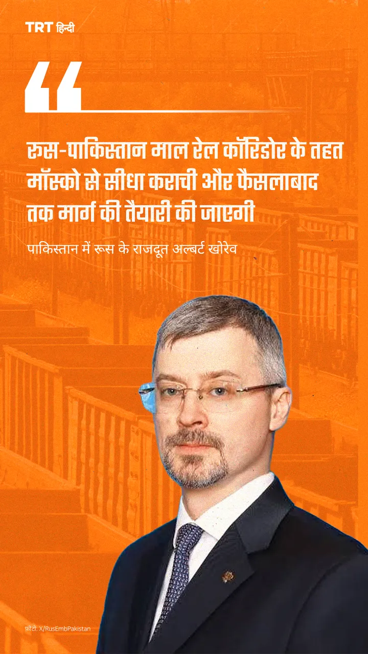 रूस-पाकिस्तान माल रेल कॉरिडोर के तहत मॉस्को से सीधा कराची और फैसलाबाद तक मार्ग की तैयारी की जाएगी