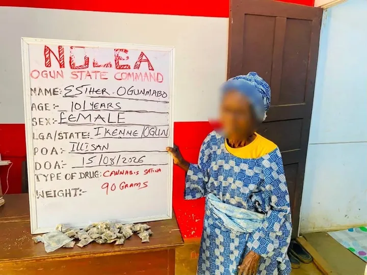 NDLEA ta kama wata tsohuwa mai shekara 101 da tabar wiwi a cikin garin alabo
