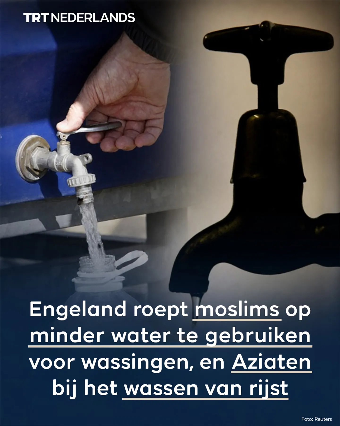 Engeland roept moslims op minder water te gebruiken, Aziaten bij het wassen van rijst