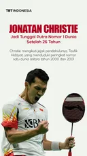 Jonatan Christie jadi tunggal putra ranking satu dunia