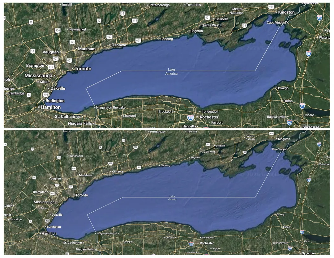 Google Maps updates Lake Ontario to 'Lake America' in US
