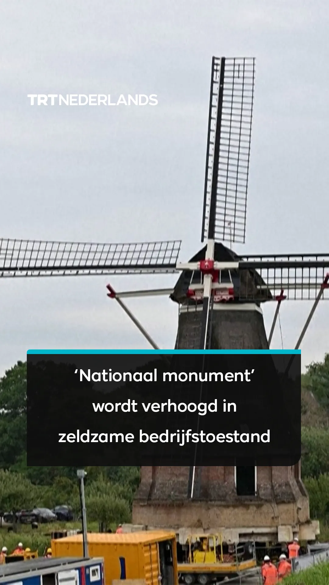 Zeldzame zeshoekige molen wordt centimeters verhoogd in unieke bedrijfstoestand