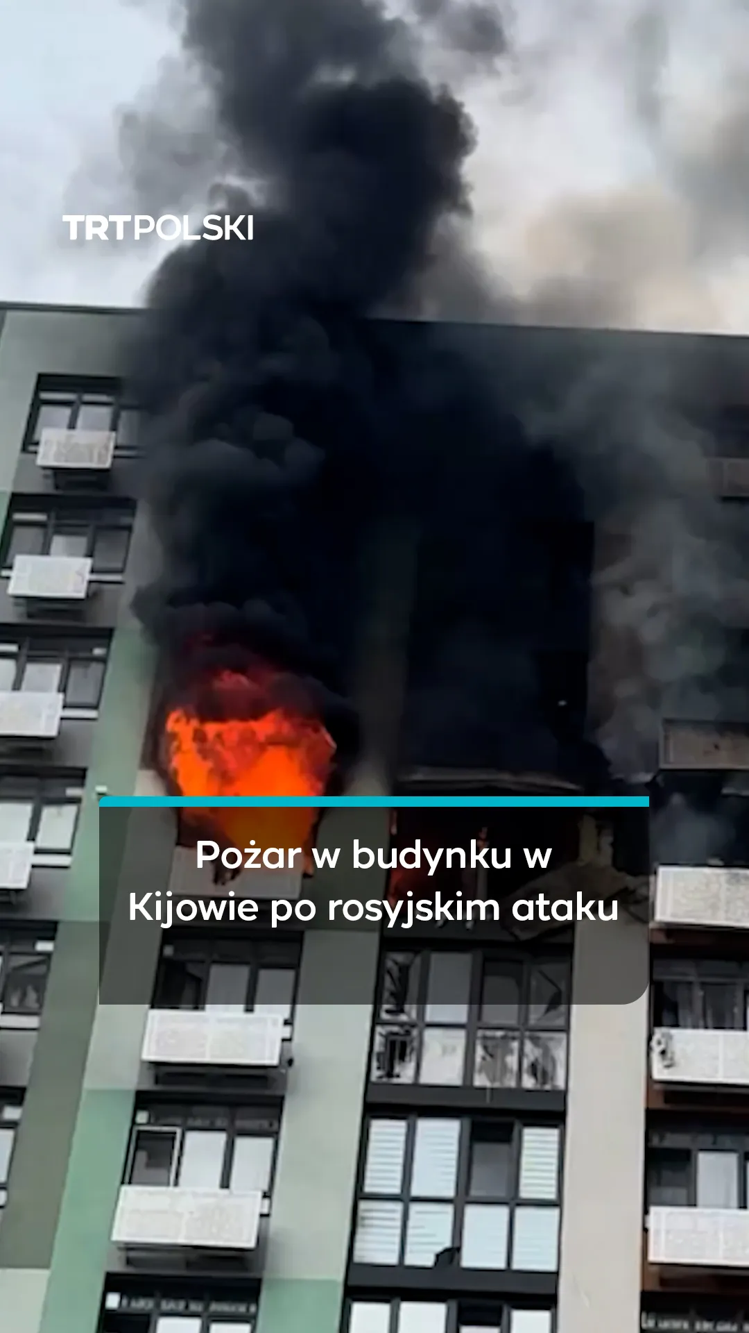 Pożar w budynku w Kijowie po rosyjskim ataku