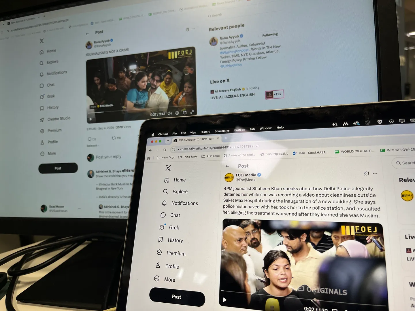 Fury across India after Delhi Police assault two Muslim women journalists