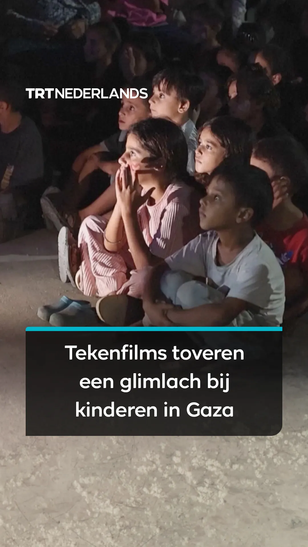 Mobiele bioscoop brengt tekenfilms naar ontheemde kinderen in Gaza