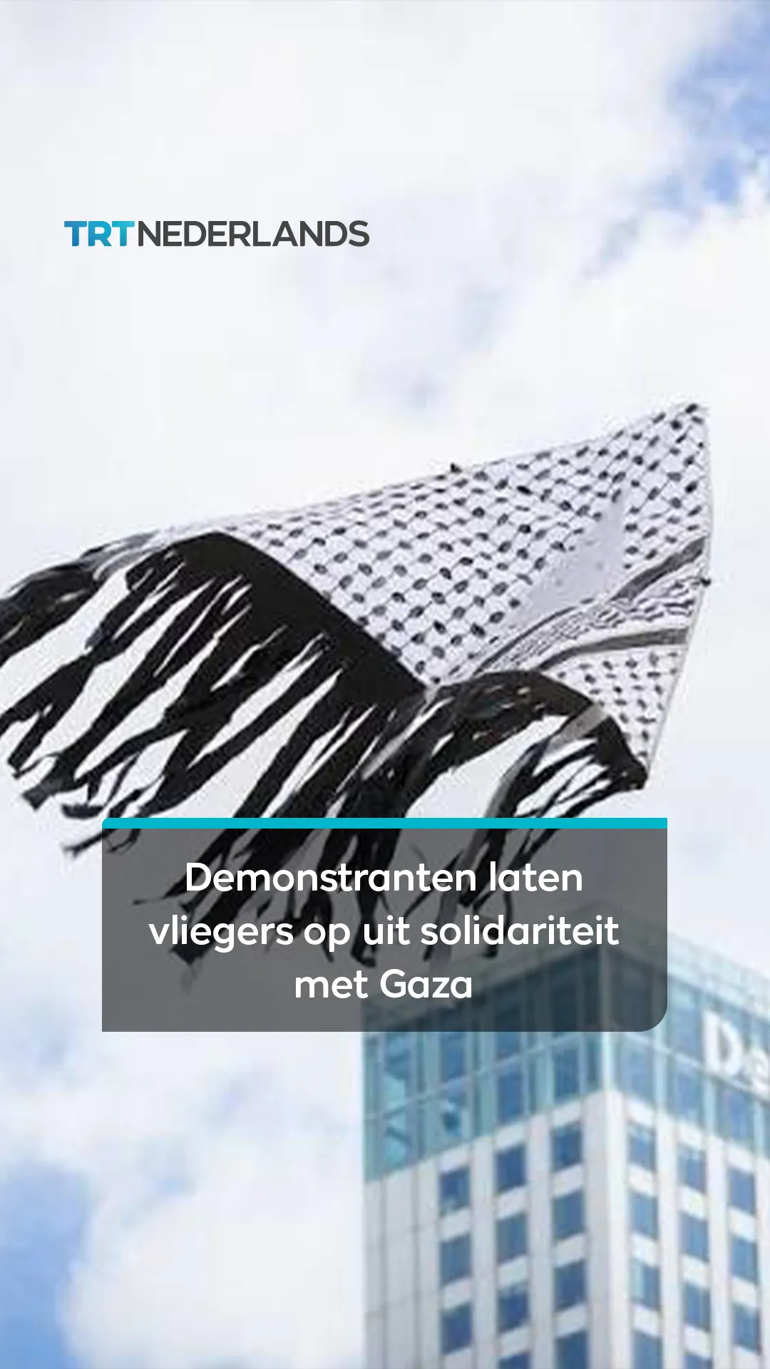 Demonstranten laten vliegers op in Rotterdam uit solidariteit met kinderen in Gaza