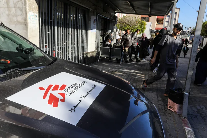 Israeli strike damages MSF bus in Gaza City, injures staff member