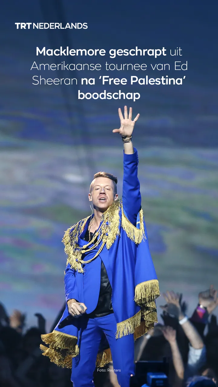 Macklemore geschrapt uit Amerikaanse tournee van Ed Sheeran na ‘Free Palestina’ boodschap