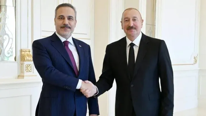 Азербејџанскиот претседател Алиев го прими турскиот министер за надворешни работи Фидан