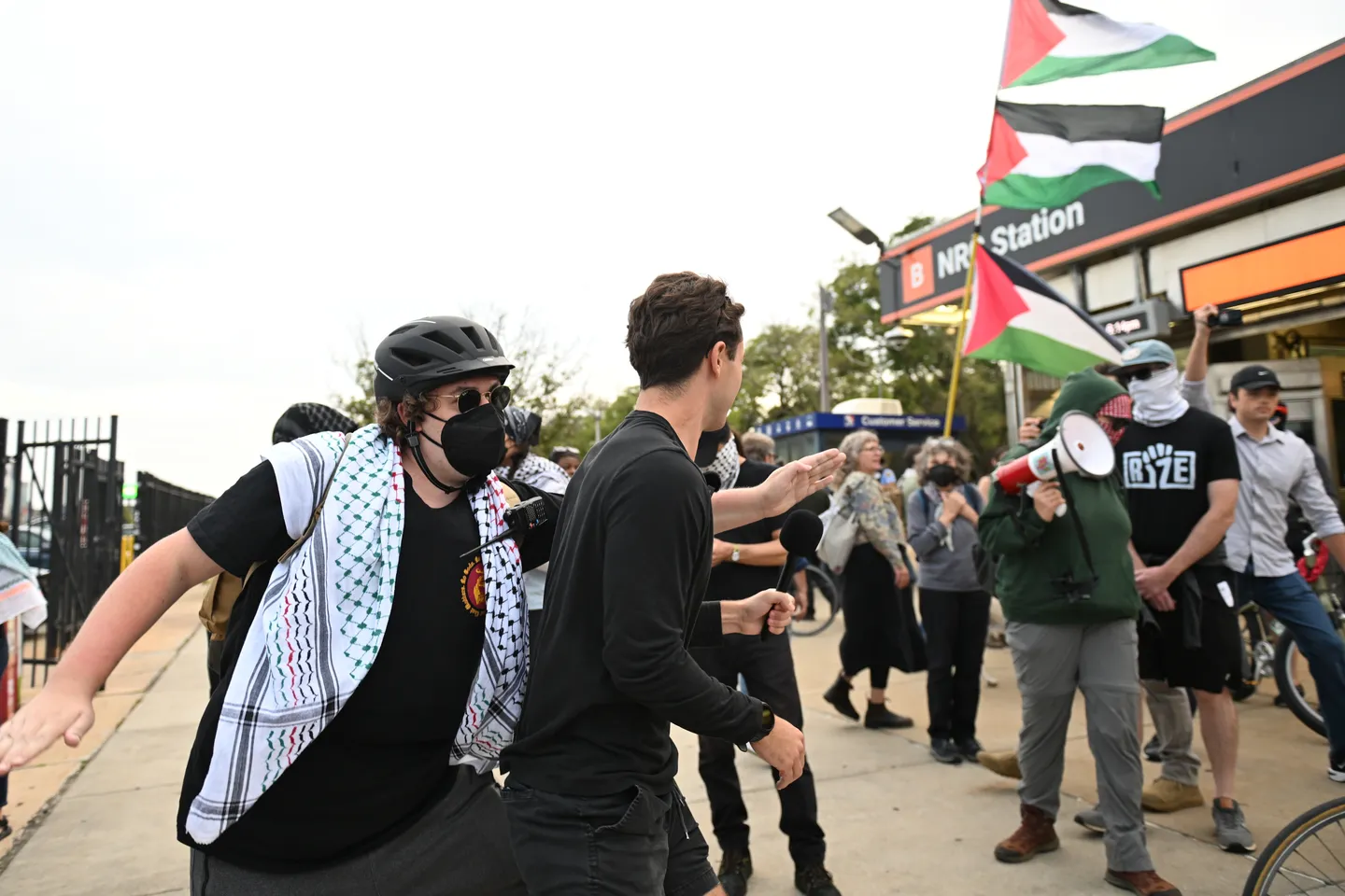 Pro-Palestine protesters rally outside Ed Sheeran concert in Philadelphia