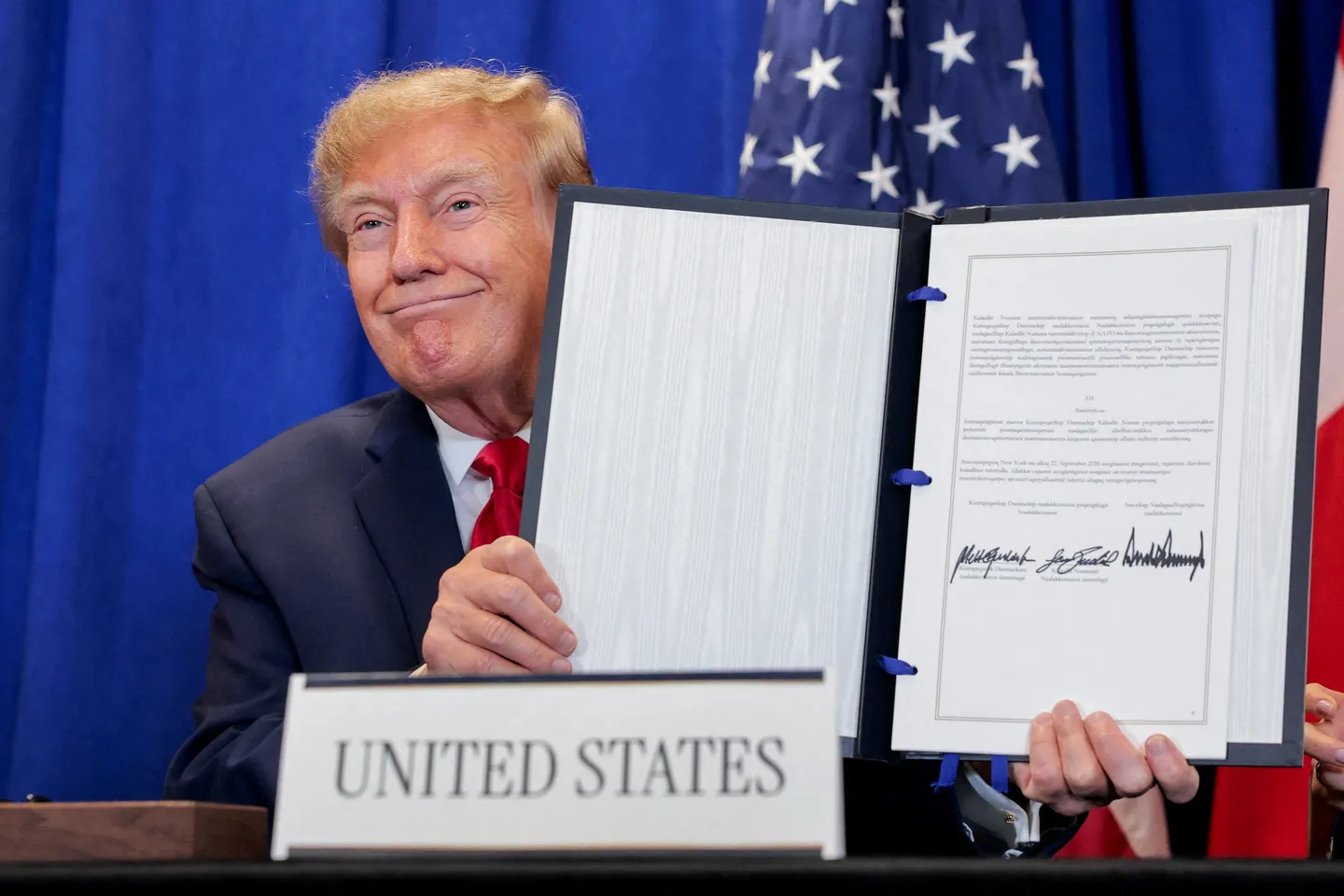 Trump signs security deal with Greenland, Denmark at UN