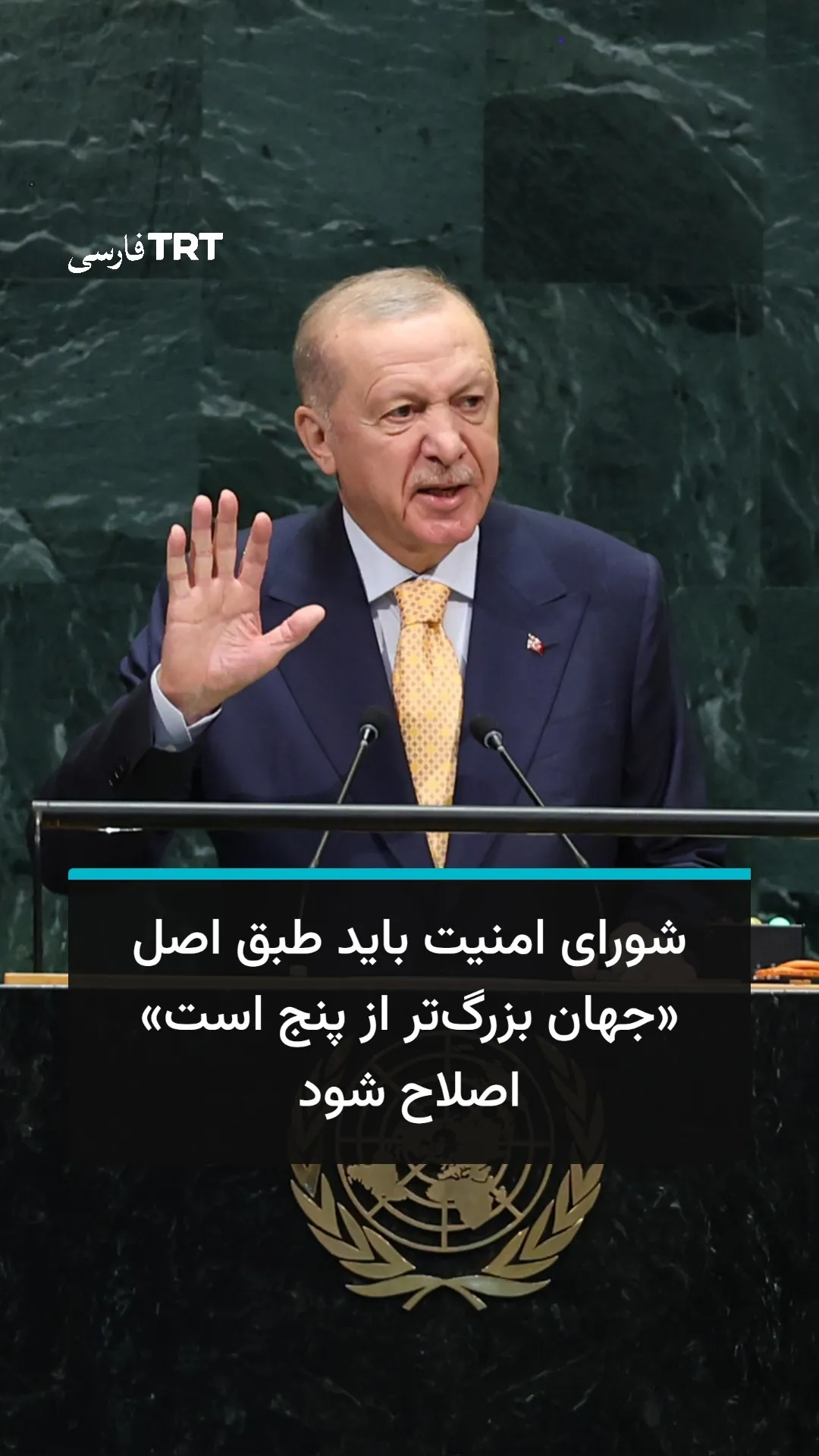رئیسجمهور اردوغان مجددا خواستار اصلاح ساختار شورای امنیت سازمان ملل شد